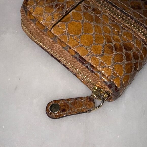 Michael Kors Wallet Leather Snake Moxley Brown Python Full Zip Continental - Picture 16 of 16